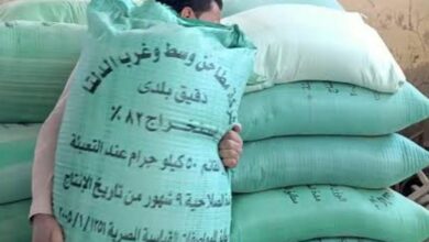 ضبط 14 شيكارة دقيق بلدي قبل تهريبه للسوق السوداء