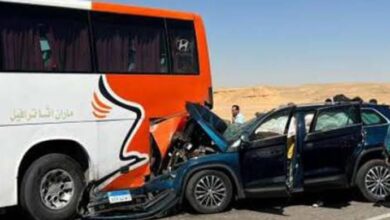 إصابة 9 أشخاص في تصادم سيارة وأتوبيس بالشروق