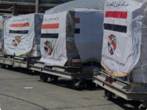 وصول شحنة مساعدات من مصر إلى مطار بيروت