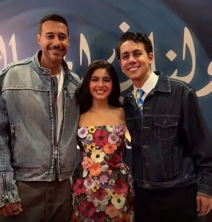 أحمد السعدني ومايان في العرض الخاص لفيلم.. ولنا في الخيال